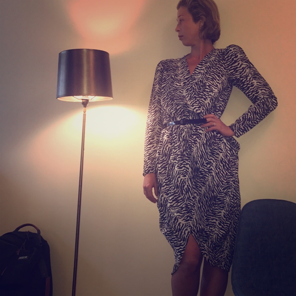 Mosaique Long Sleeve, Zebra Print dress.
